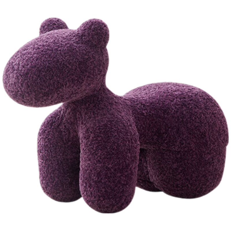 晋舰小马椅儿童动物座椅客厅休闲卡通坐凳沙发中号紫色[羊毛卷料]