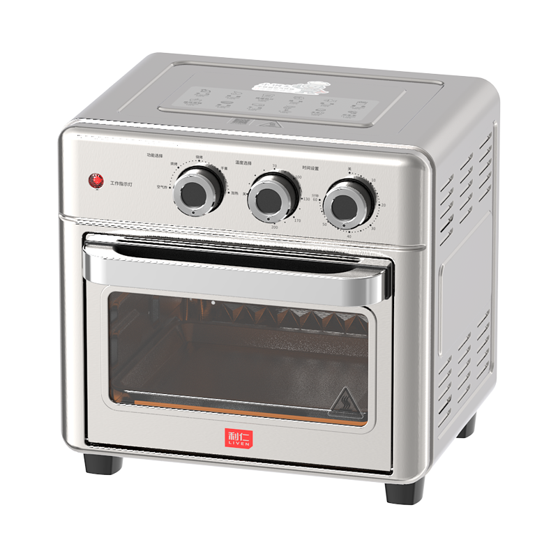 利仁小钢人空气炸锅电烤箱不锈钢无涂层大容量 KZ-XGR1526