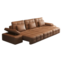 虔度电动劳伦斯真皮沙发意式客厅零靠墙多功能牛皮直排沙发