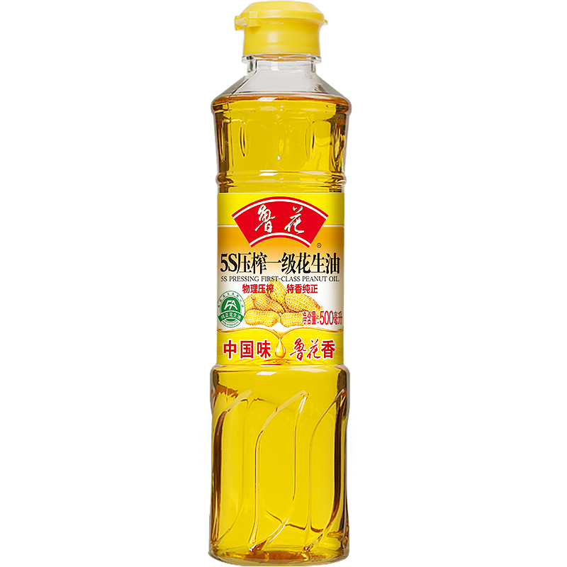 鲁花 压榨一级花生油 500ml 物理压榨食用油 鲁花集团出品