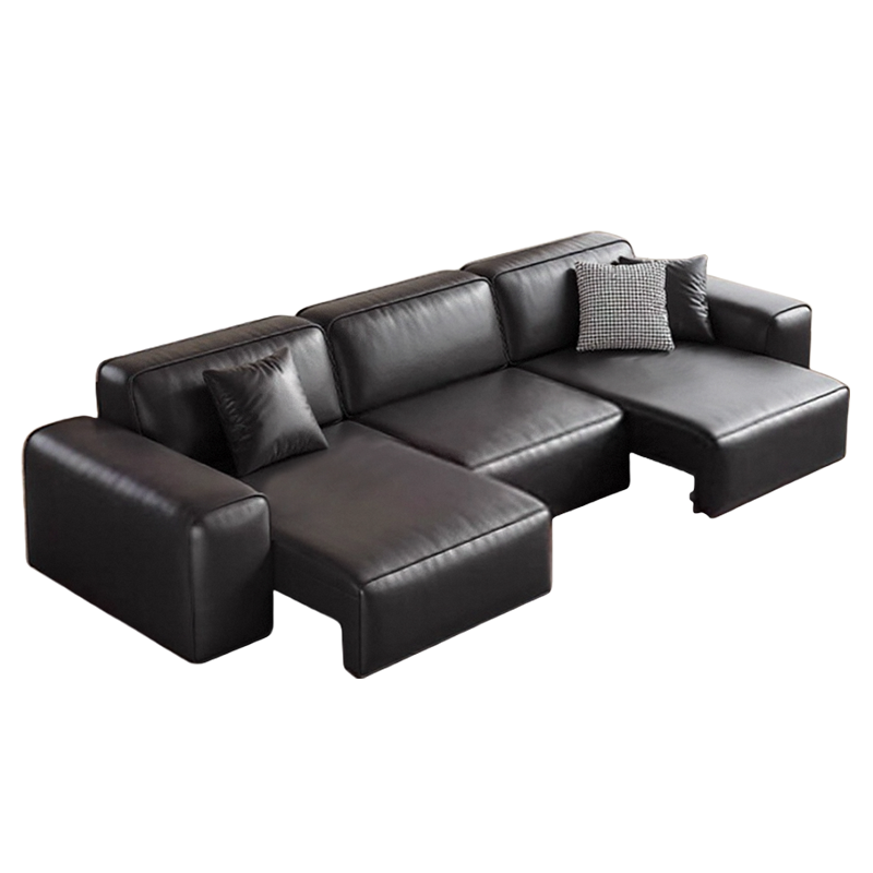 虔度大黑牛真皮多功能沙发电动可调节沙发床客厅豆腐块沙发