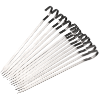 烧烤签子304不锈钢吊炉扁签空气炸锅烤箱羊肉串烤肉挂钩铁签2795