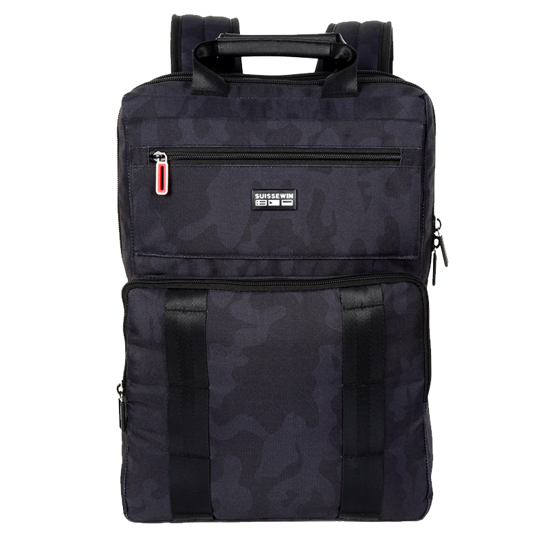 瑞士新款商务休闲潮流时尚多功能双肩包SN9868