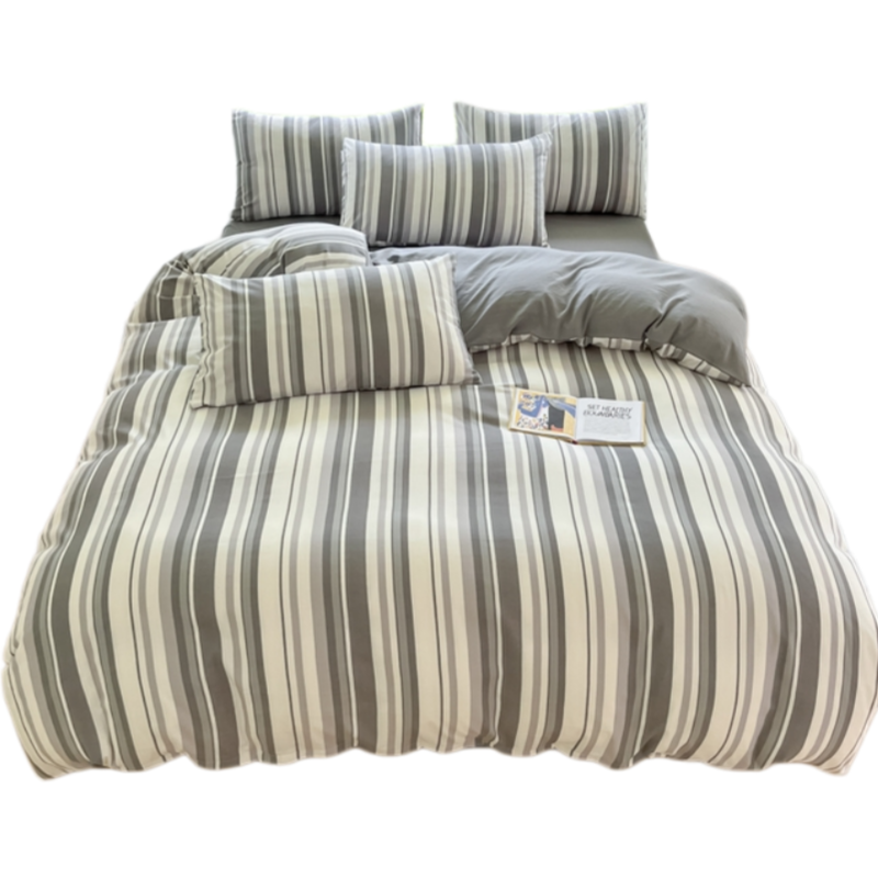 铭思沃 四件套 1.5m床 灰条纹 套