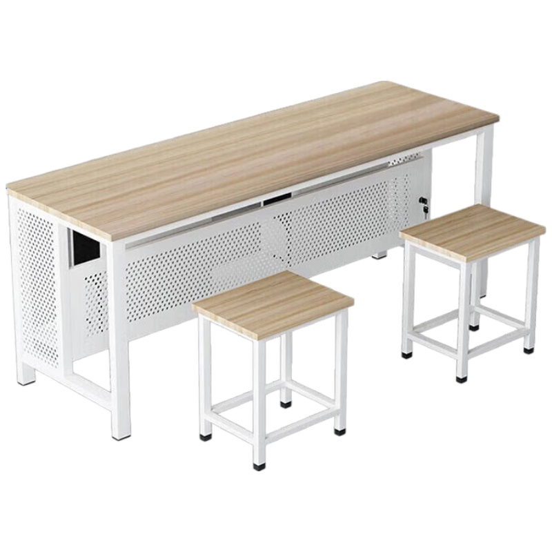 晋舰微机房电脑桌台式桌学校多媒体教室培训桌1.4米[双人含凳]