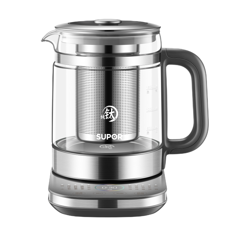 苏泊尔SUPOR养生壶1.5L底盘加热高硼硅玻璃纯钛金属保温SW-15Y26