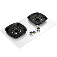 [高颜白色]欢呼好太太燃气灶双灶煤气灶嵌入式台式灶具九腔大火力台上式炉具双眼灶炉聚能炉架定时液化气灶