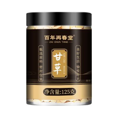 百年再春堂甘草 精选斜切甘草大片 125g 可搭金银花新会陈皮菊花黑枸杞黄芪鱼腥草养生茶