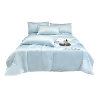 伊伊爱 纯色水洗凉感丝字母刺绣夏凉被 礼盒装