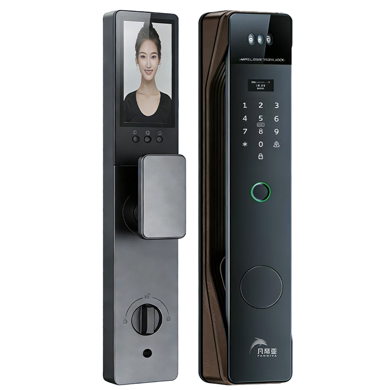 凡帝亚智能门锁FDY-F10人脸识别,远程开锁、掌纹解锁、视频通话、
