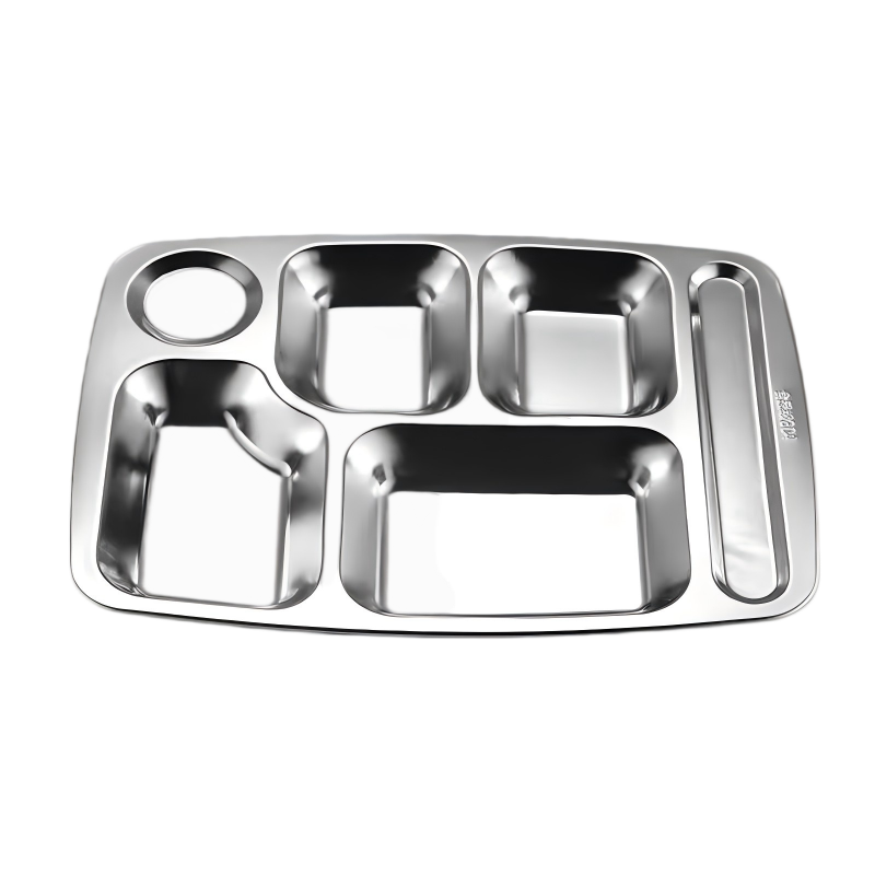 谦星 QX-251112151CZ 304不锈钢快餐盘 08厚 方形大六格盘 2个/组(组)
