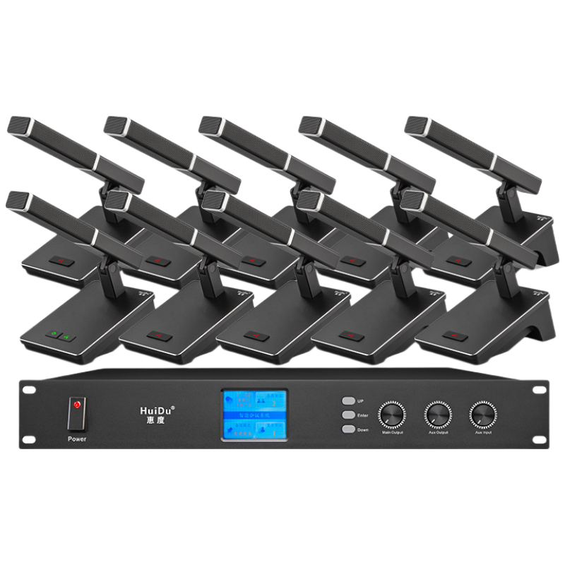 惠度(HuiDu)QH-6608音频扩声专业有线手拉手会议麦克风视频会议讨论方管话筒一拖十