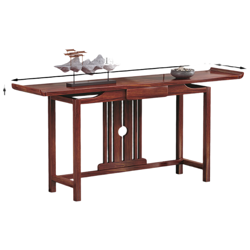 锦北玄关桌入户门厅客厅条案新中式木制供桌靠墙玄关台-140半圆款