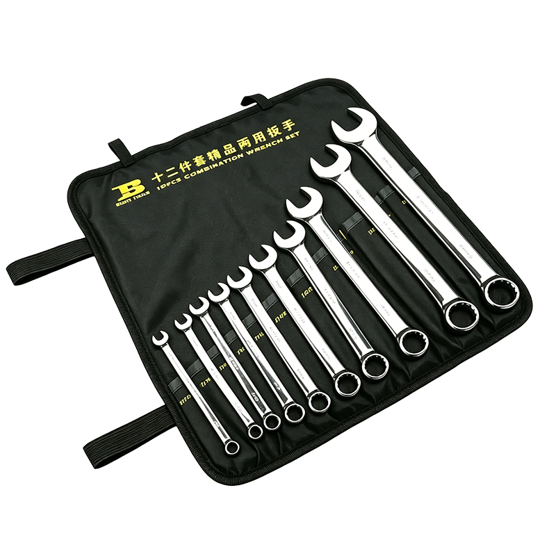 波斯(BOSI) 荧光系列精品套装两用扳手 12件套 套