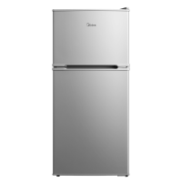 美的小冰箱家用112小型双门家用租房宿舍办公室迷你冰箱BCD-112CM浅灰色