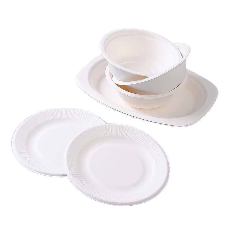 烧烤工具用品天然纸浆纸碗纸碟纸鱼盘环保一次性圆形野餐餐具