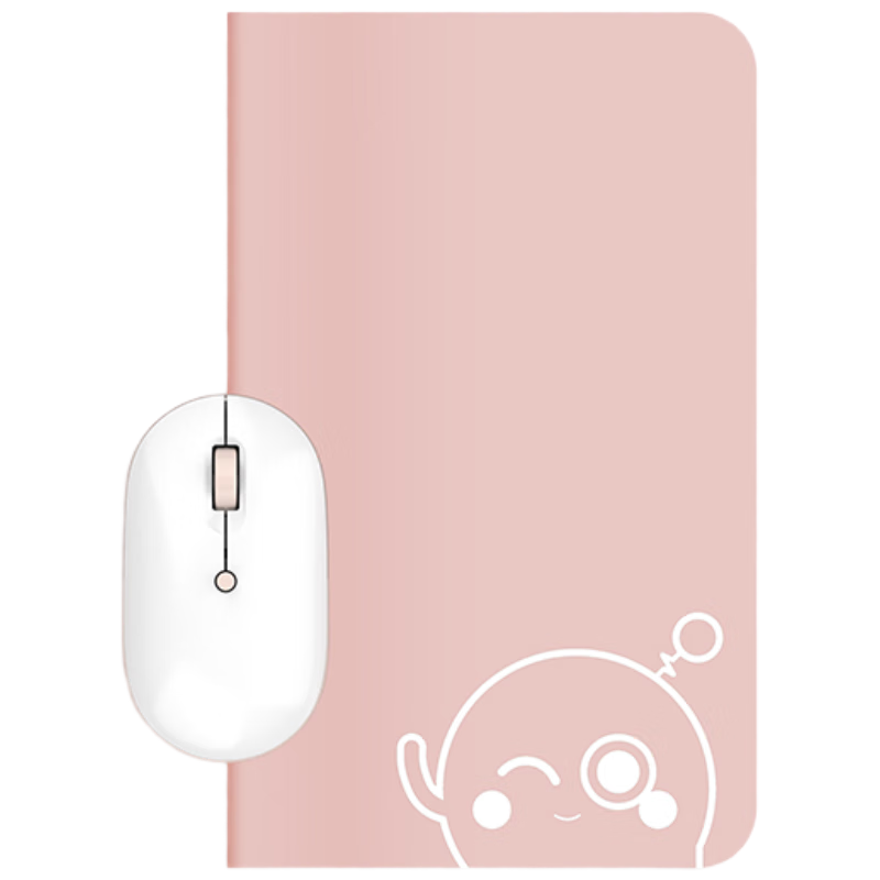 华硕a豆无线鼠标+鼠标垫套装 智能DPI按键 磁吸上盖设计 瑰蜜粉金