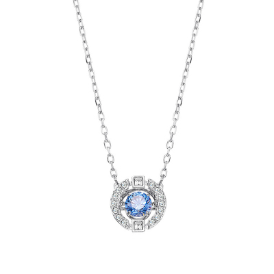 施华洛世奇(SWAROVSKI) 蓝色跳动的心水晶项链 女士 人造水晶 送恋人5279425