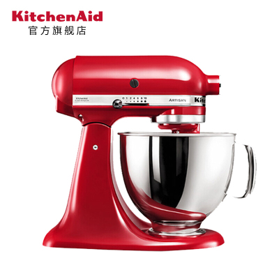 5QT美国Kitchenaid厨师机5KSM125多功能搅拌家用电器全自动和面 帝王红