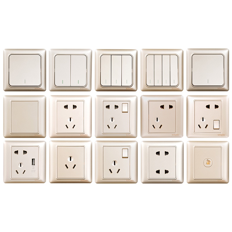 施耐德电气(Schneider Electric) 开关插座面板 睿意系列香槟金