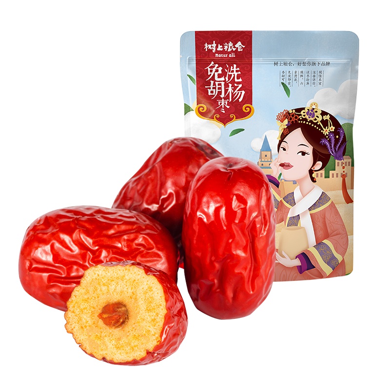【好想你_免洗胡杨枣500g*2袋】新疆特产免洗大红枣即食休闲零食