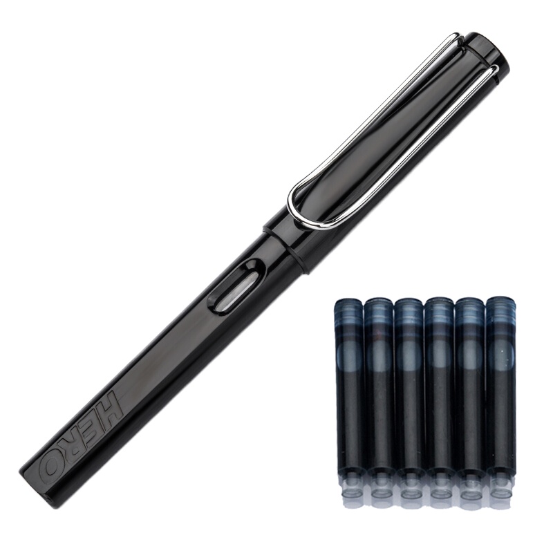 英雄 F尖 黑色 含6支墨囊 铱金钢笔 359 (单位:支)