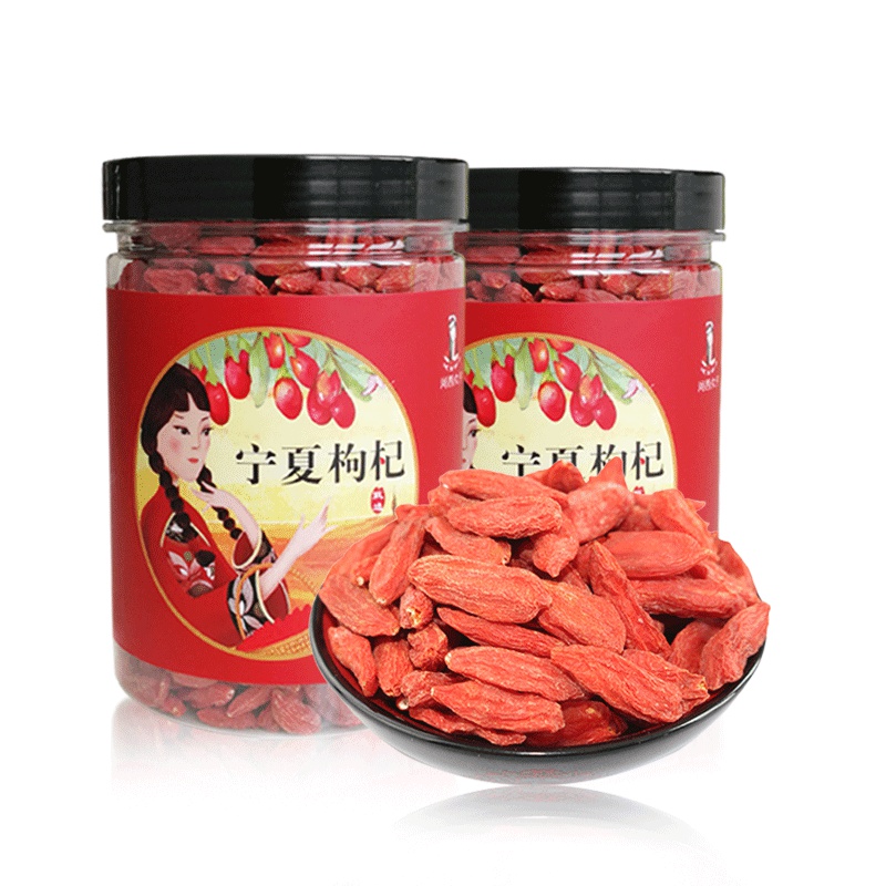 河西女子 宁夏红枸杞子苟杞茶枸杞食品免洗大粒特级250g*2罐 吃枸杞茶