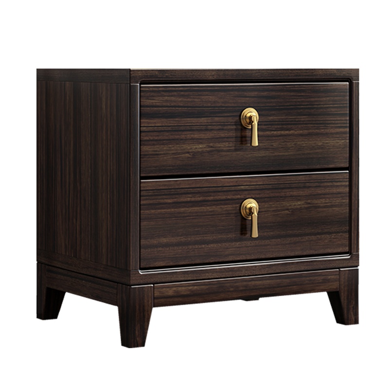 月影梳桐北欧实木床头柜现代轻奢胡桃木新中式简约床边收纳柜储物一体柜子