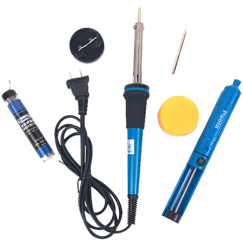【苏宁自营】Paola保拉工具 6件套电烙铁套装 40W电烙铁 焊锡丝 松香 烙铁架 吸锡器 备用烙铁头8157