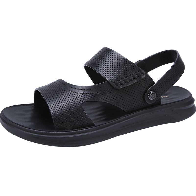 木林森凉鞋男真皮牛皮2019夏季新款休闲沙滩鞋男韩版防滑软底正品