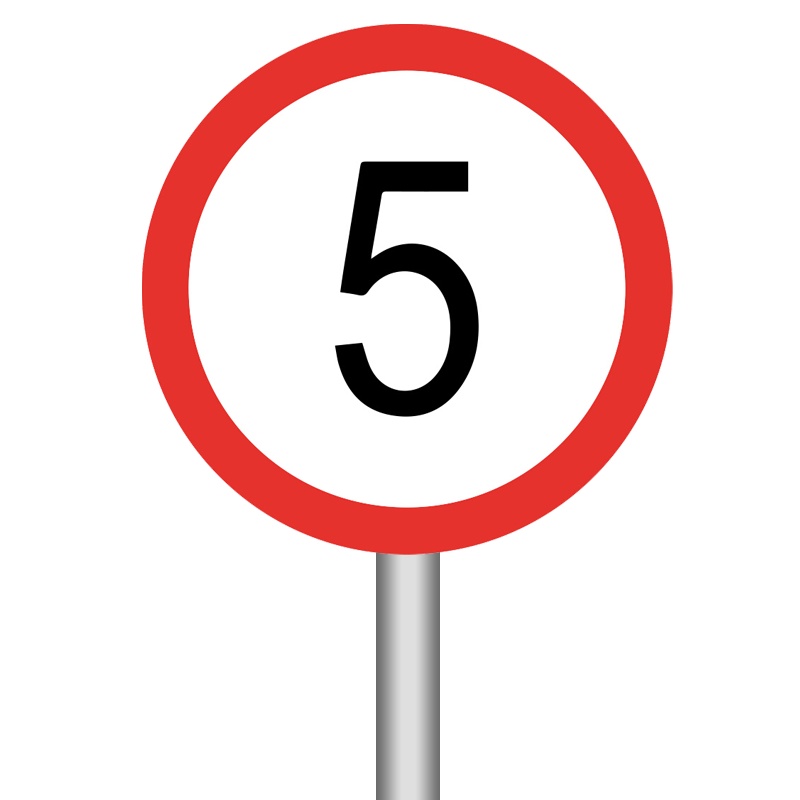 梦商 限速牌 交通指示牌 反光路牌铝板 直径500mm带杆