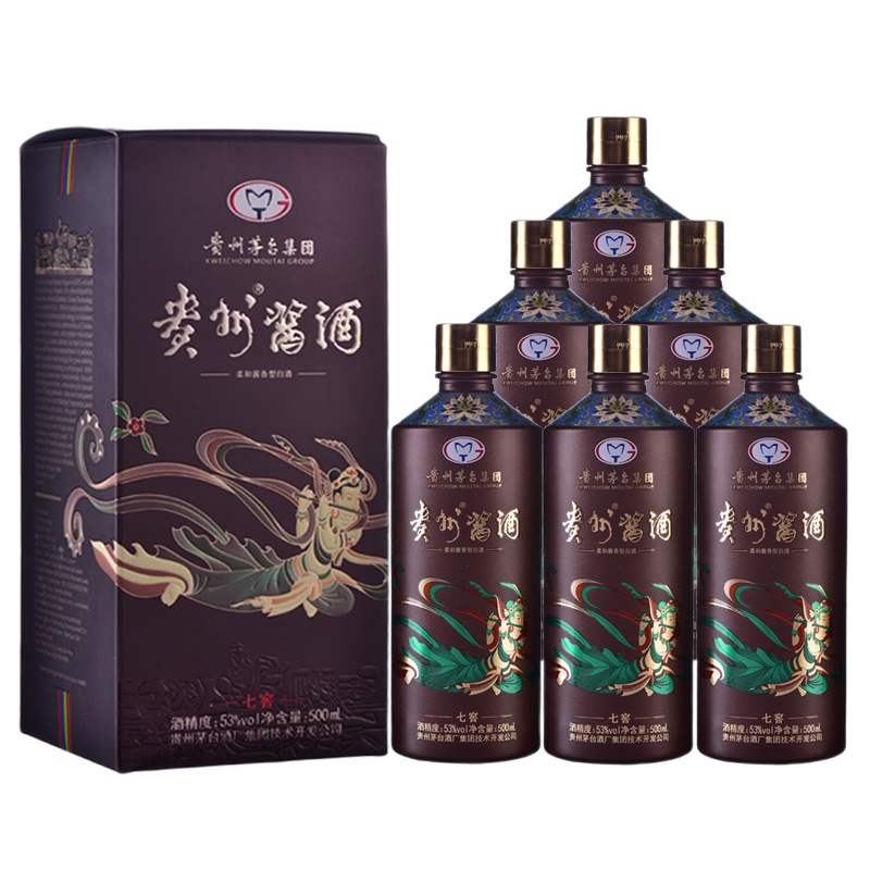 茅台集团 贵州酱酒七窖 53度酱香型白酒500ml*6瓶 整箱装