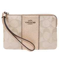 自营 新品 蔻驰 COACH 女士皮革礼盒装手拎包零钱包香槟色小号