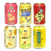 康师傅果汁饮料310ml*12罐装饮品冰红茶酸梅汤冰糖雪梨橙芒果水蜜桃口味随机12罐