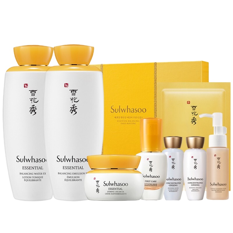 雪花秀(SULWHASOO)滋盈肌本水乳面霜护肤套装(水125ml+乳125ml+面霜45ml+精华+面膜)