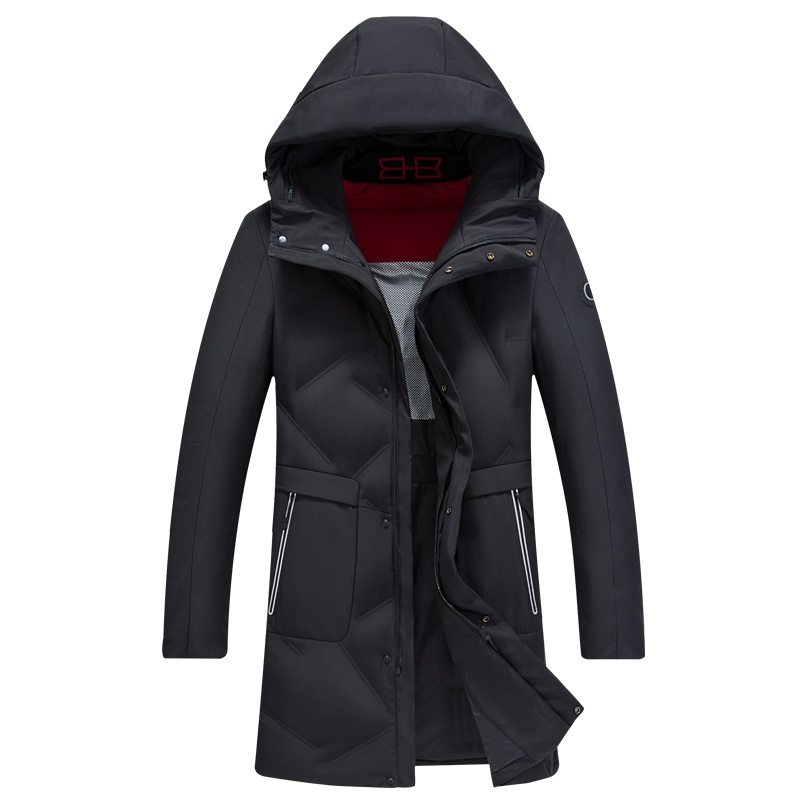 雪中飞反季羽绒服男士中长款2019冬季新款连帽加厚外套男装