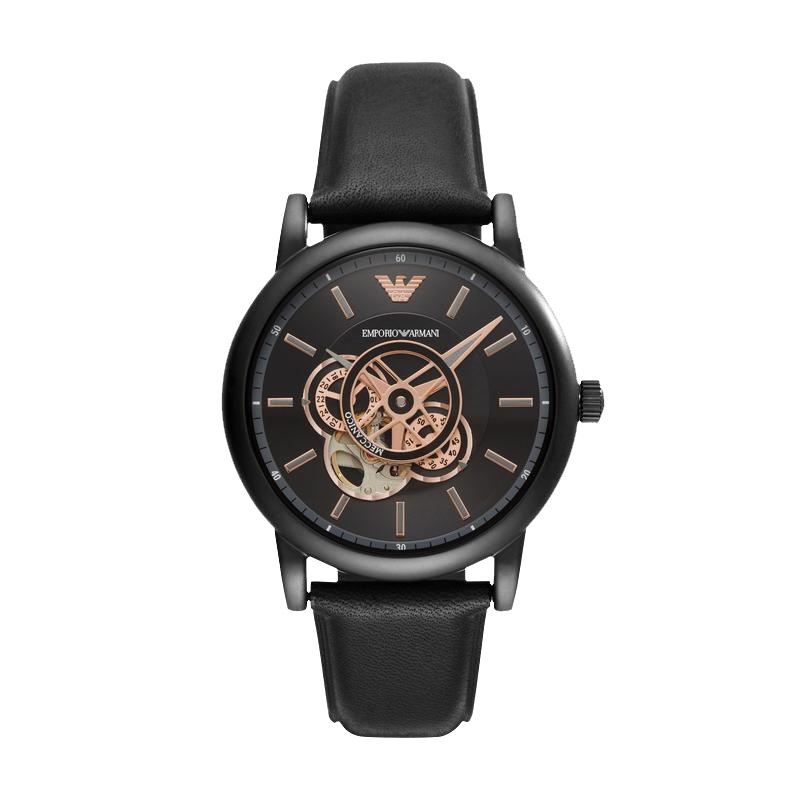 阿玛尼(EMPORIO ARMANI)手表 新款皮带男表休闲镂空潮流时尚商务男士机械表 吴磊同款 AR60012