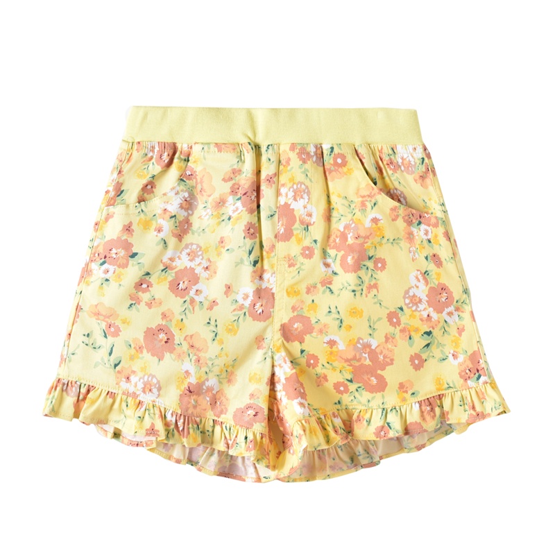 铅笔俱乐部童装2020夏装新款女童花边短裤中大童印花裤子五分裤