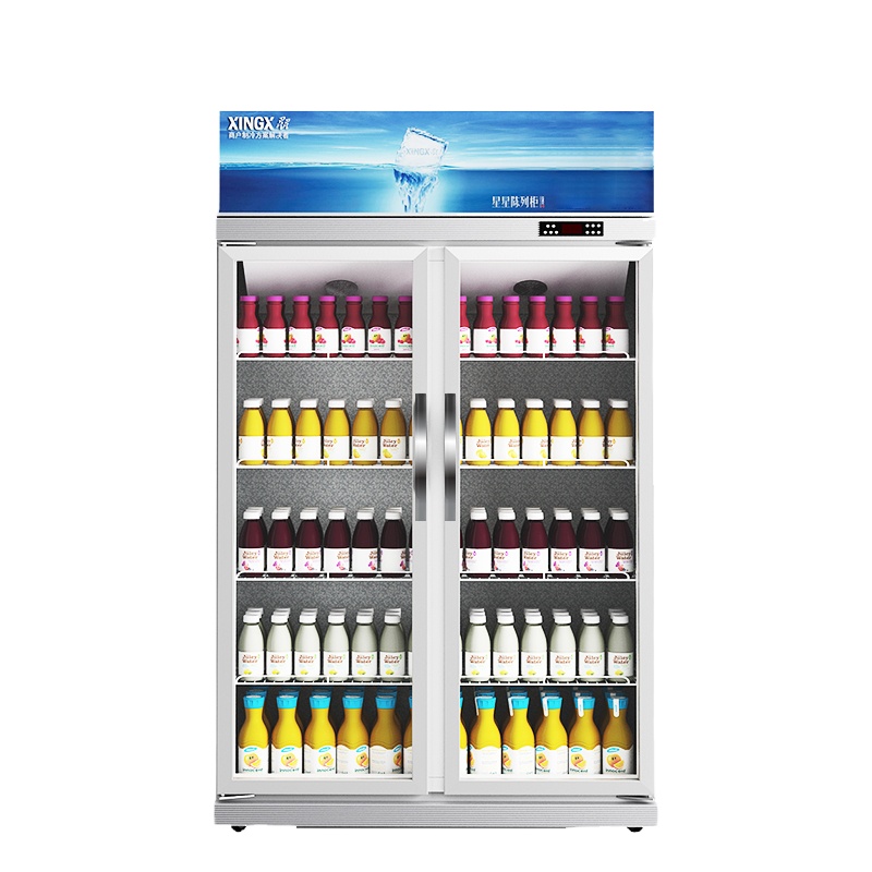 星星(XINGX)600升 商用展示柜 对开门 冷藏柜 立式冷柜 双门冰箱 双层玻璃 直观展示LSC-600K