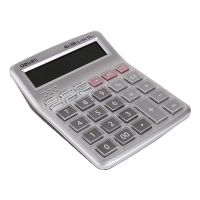 得力(deli) 语音计算器 1512 (银色) 单台装