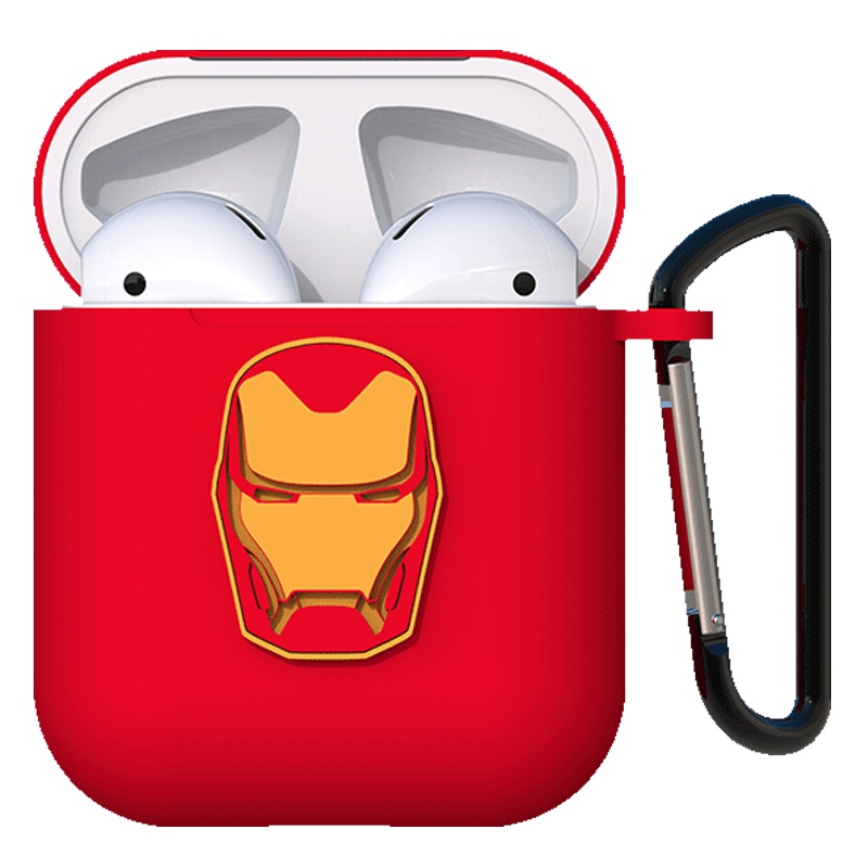 ESCASE 苹果耳机保护套 airpods1/2代 苹果无线蓝牙硅胶壳 潮牌创意收纳盒男女款 卡通可爱漫威正版 钢铁侠