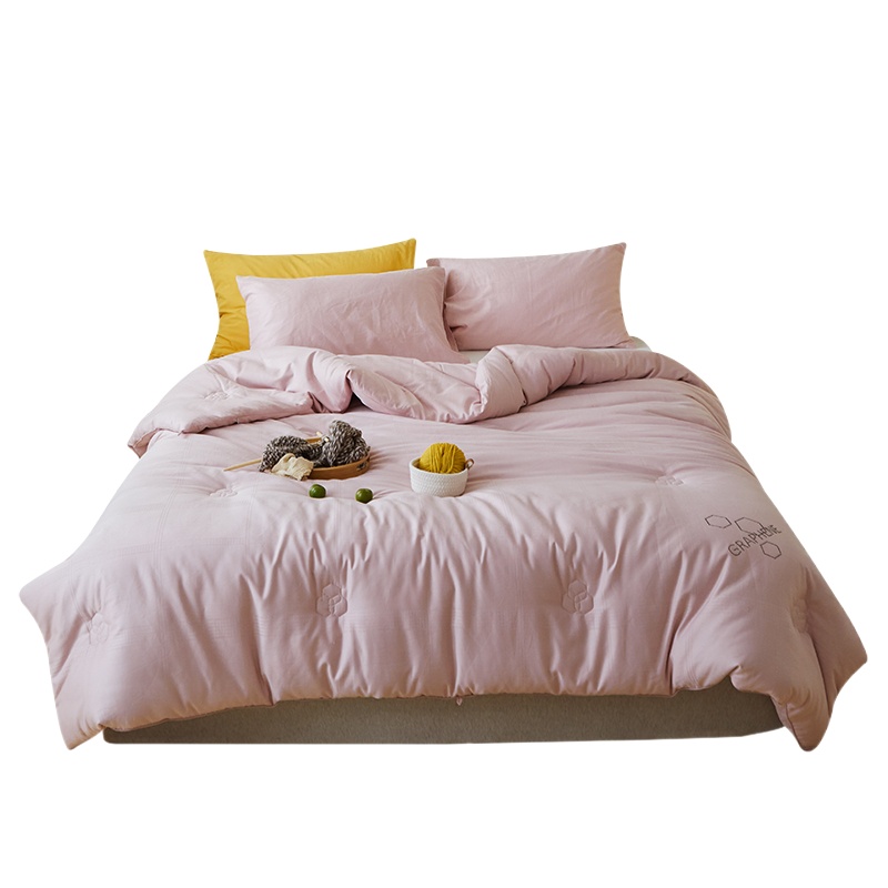 北极绒石墨烯秋冬被全棉提花冬被2.0米双人家用褥子冬季保暖被子