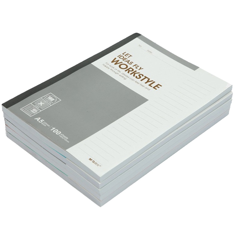 晨光(M&G)APYJX411软抄本5本装 A5/100页无线装订本 胶装本 记事本 笔记本子 会议记录本
