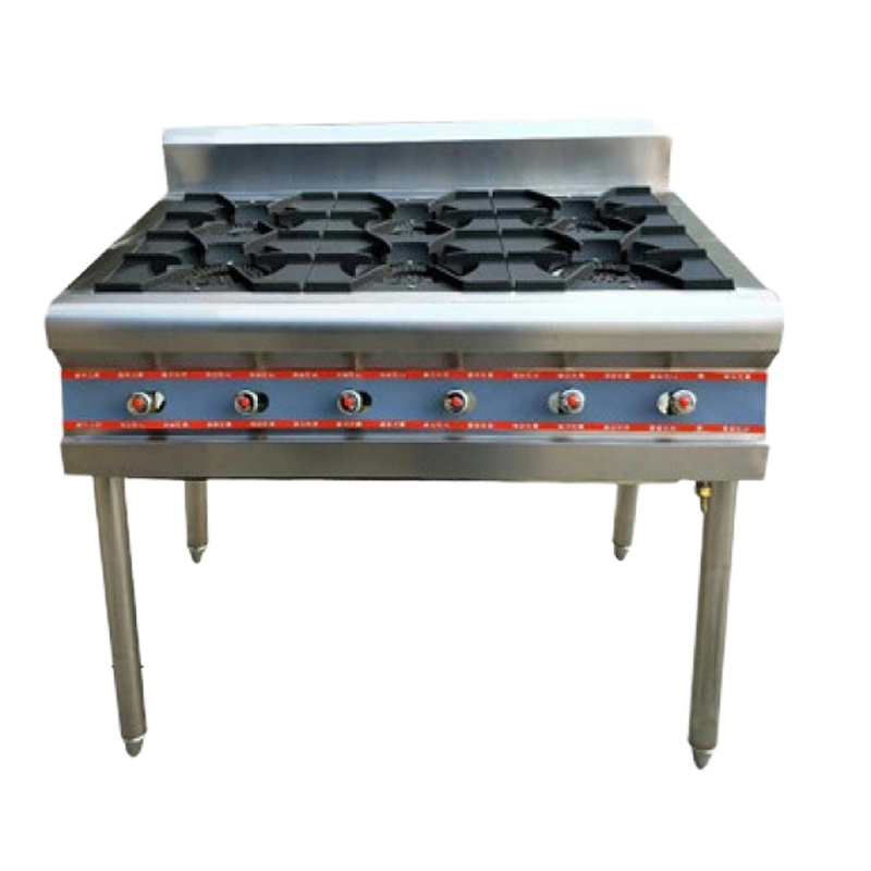 时光旧巷商用不锈钢煲仔炉四六八眼燃气灶多头节能天燃气液化气灶专用灶具 天然气六眼普通100*72*80