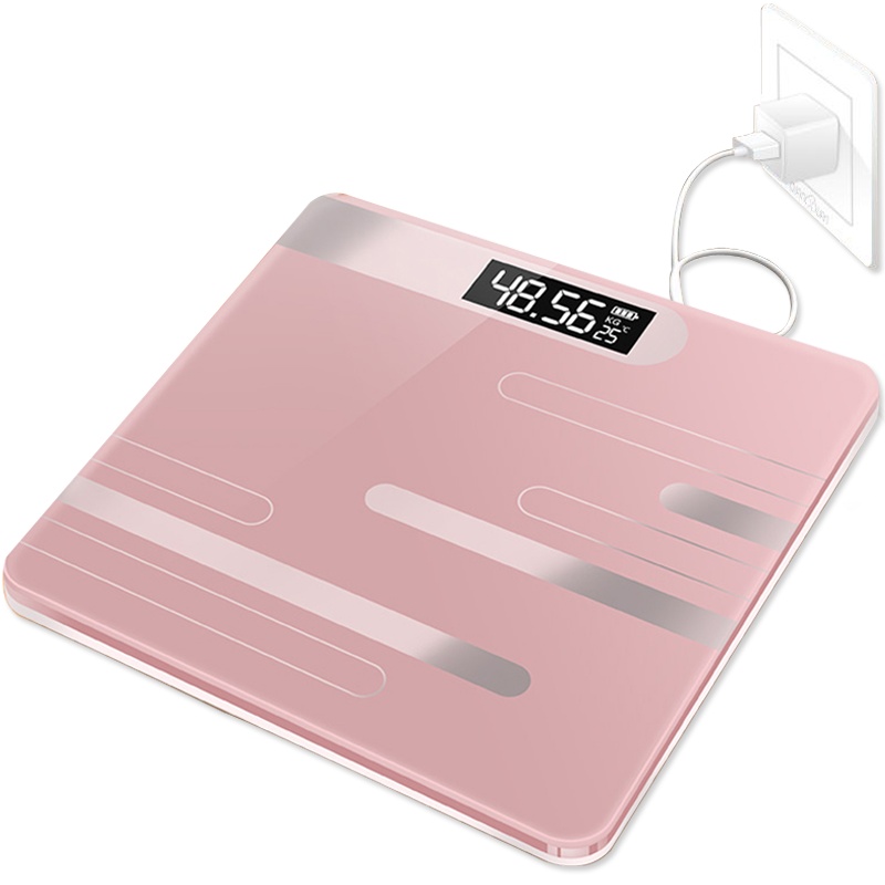 安尚USB充电电子秤智能体重秤男女生成人孩子宝宝家用大秤面电子称人体秤成人体重计温度显示称重仪器体重称减肥用秤身秤健康秤
