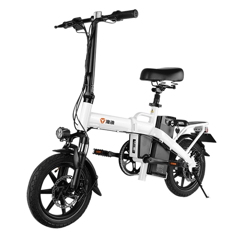 雅迪F3升级锂电折叠迷你代步电动自行车新国标3C型号TDT2203Z F3悦享版白色/助力续航约60公里