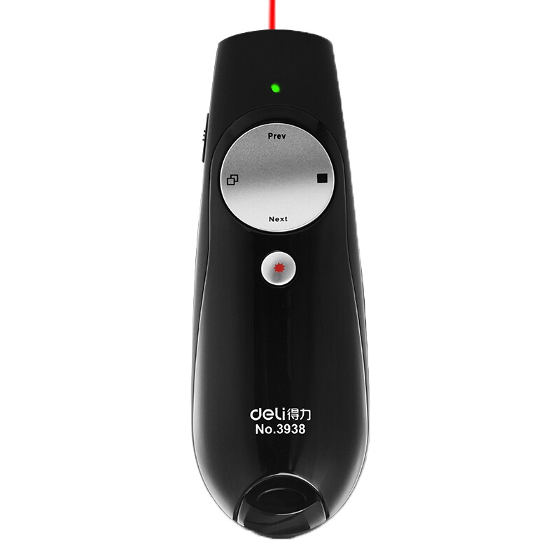 得力(deli)3938激光翻页笔 PPT投影仪翻页笔 会议无线演示笔 教学笔 指示笔 红光黑色款