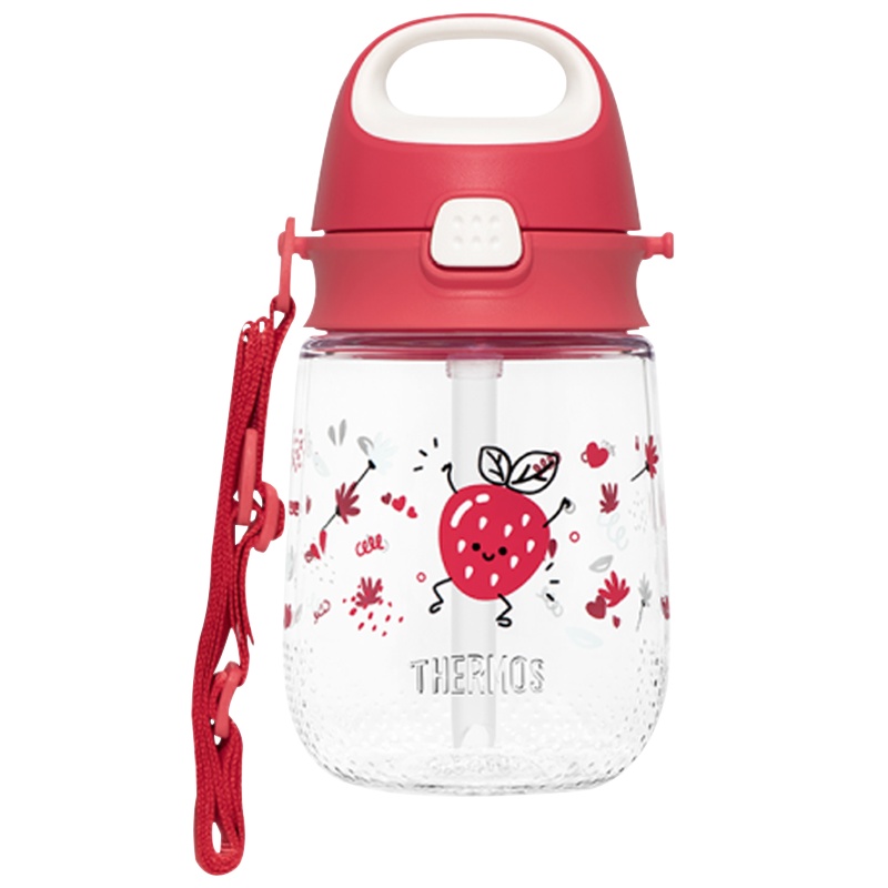 膳魔师THERMOS儿童吸管杯便携塑料杯宝宝水杯学饮杯防摔水果主题夏季水杯BBSA-370 AVO