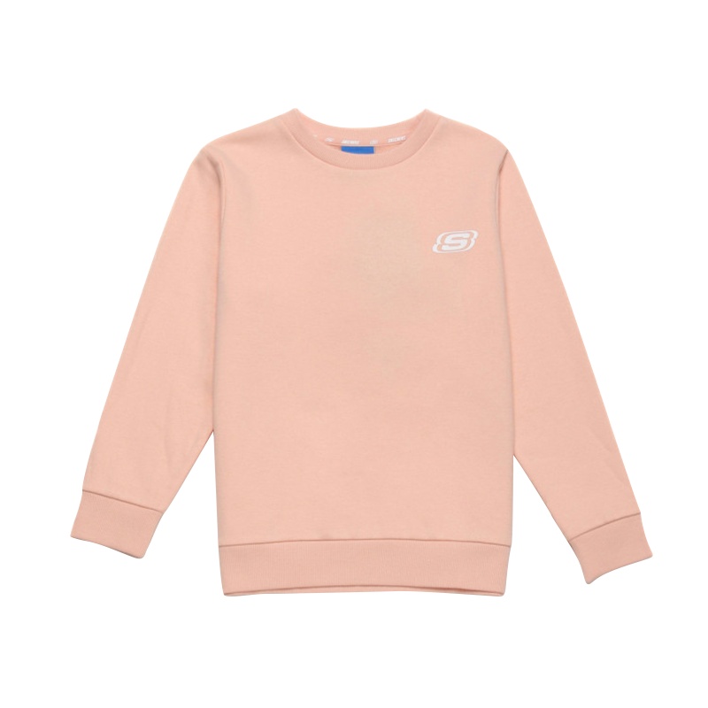 SKECHERS斯凯奇女童装大童圆领简约时尚休闲套头衫运动卫衣L419G075
