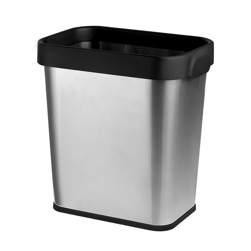 欧润哲 垃圾桶 压圈8L不锈钢ins风厨房家用客厅压袋式废纸篓卫生间桶